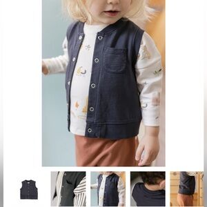 Pehr French Terry Patch Pocket Vest in size 12-24M